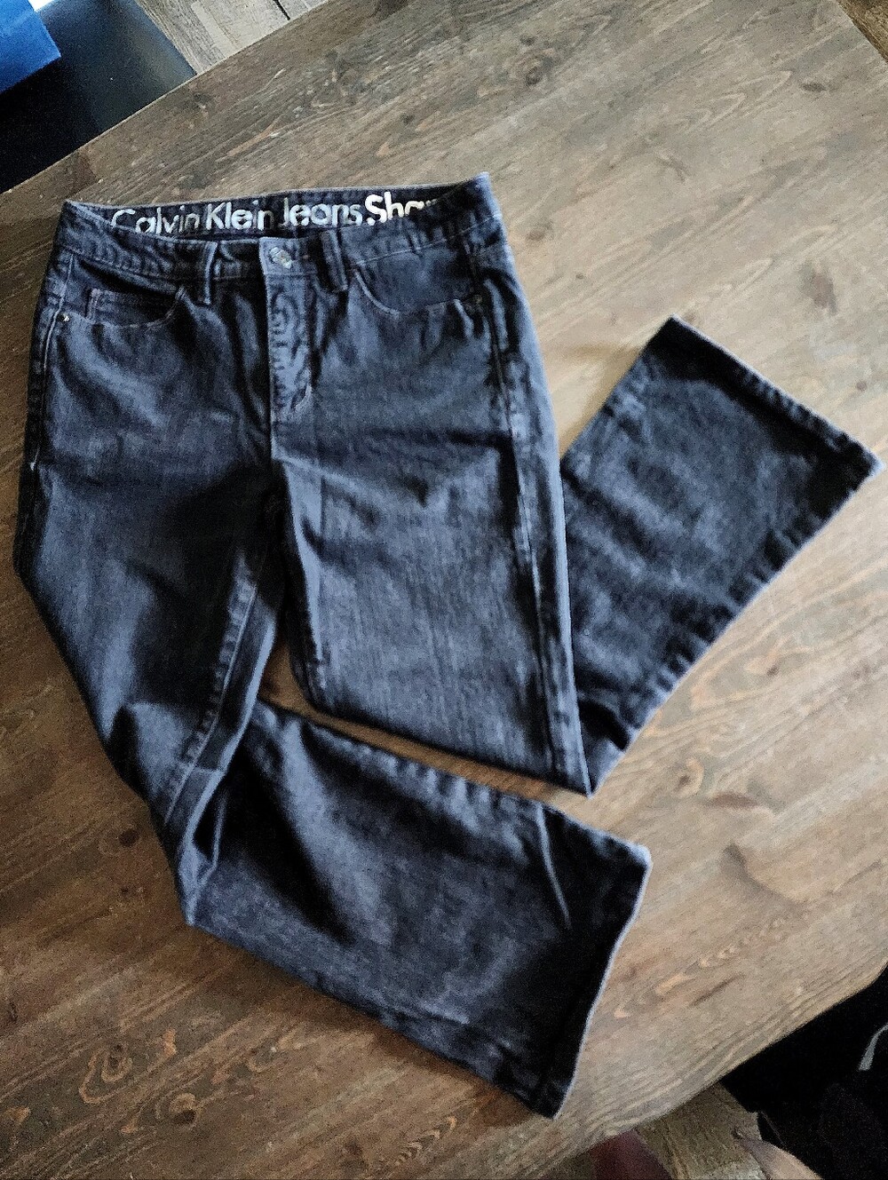 💐2/$25 Calvin Klein Shape Jeans Women's Black Straight-Leg With Flare Jeans